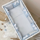 Set lenjerie patut bebe 7 piese Dots albastru (10)
